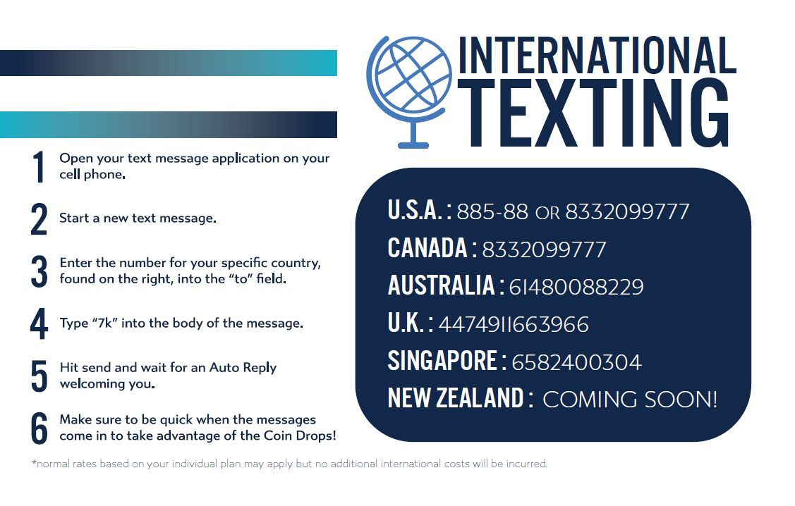 7k international texting numbers