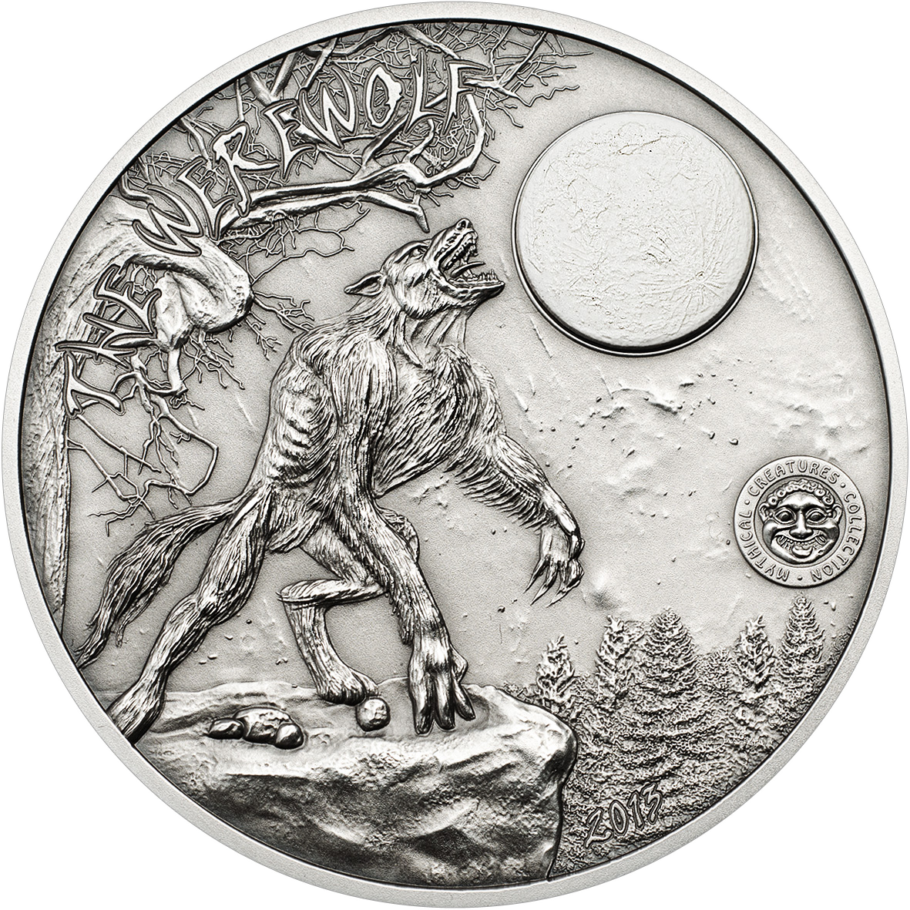 Серебряная монета весы. Палау 10 долларов, 2013 Мифические существа - оборотень. Монета серебро Минотавр. Мистические монеты. Монета оборотень.