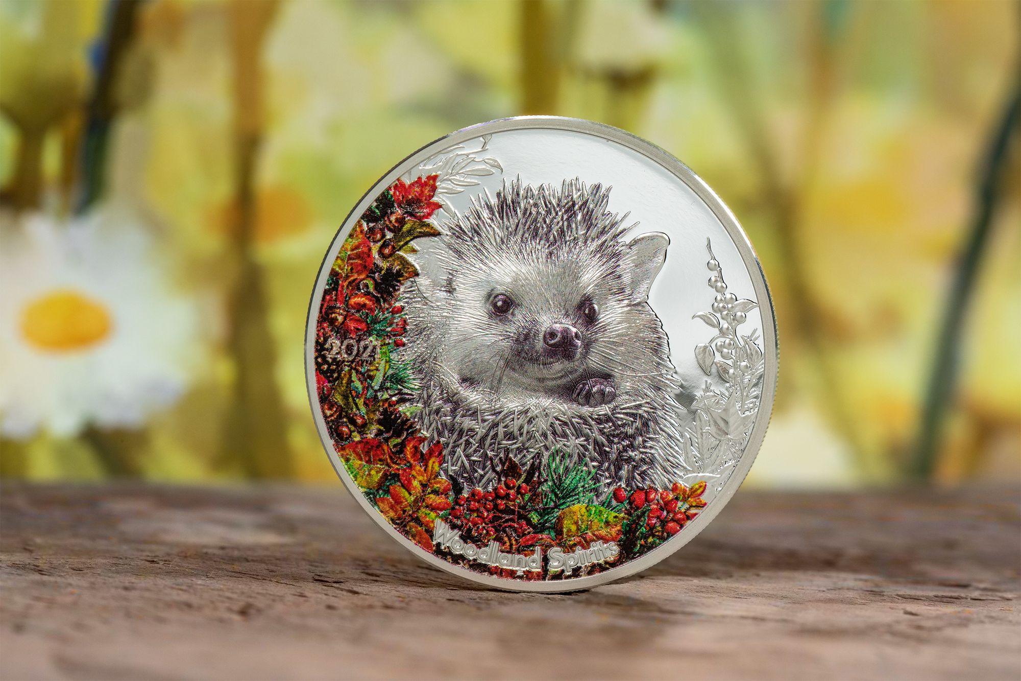 2021 Woodland Spirits Hedgehog 1oz Silver Coin