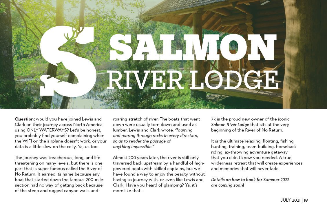 7k July 2021 Vault Report Salmon River Lodge