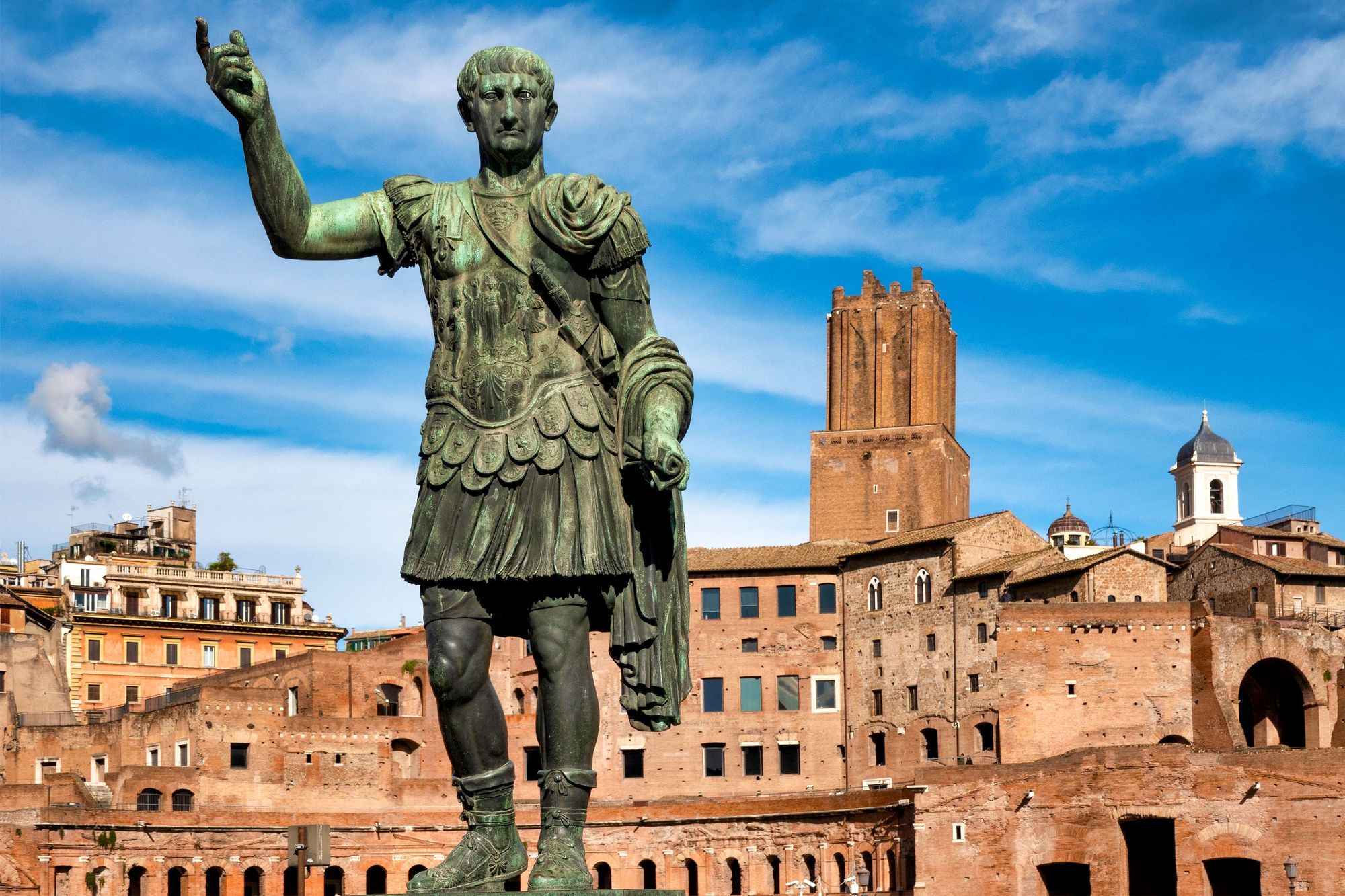 Bronze statue of emperor Caesar Nervae Trajan