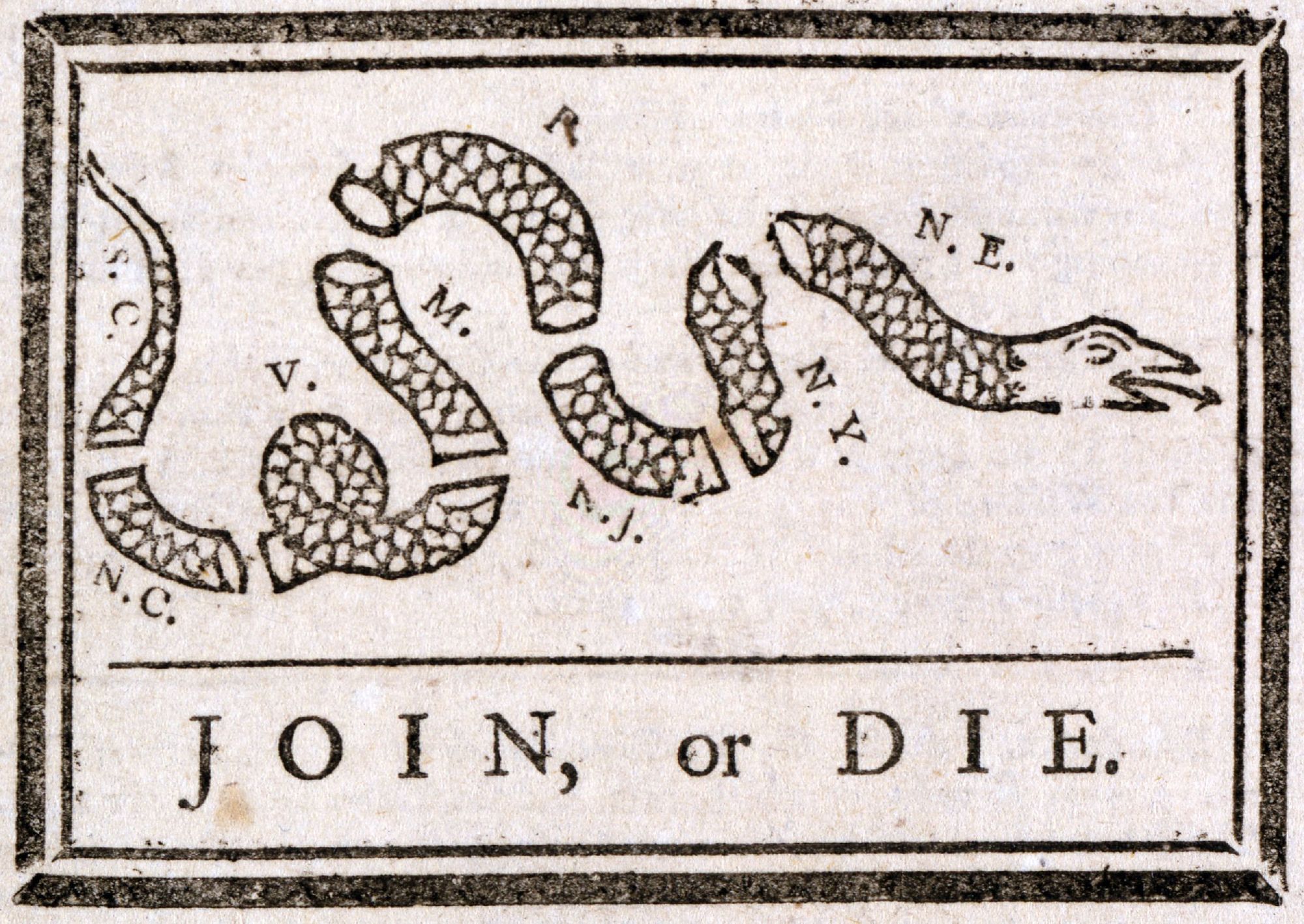 Join or Die, Pennsylvania Gazette, circa 1754