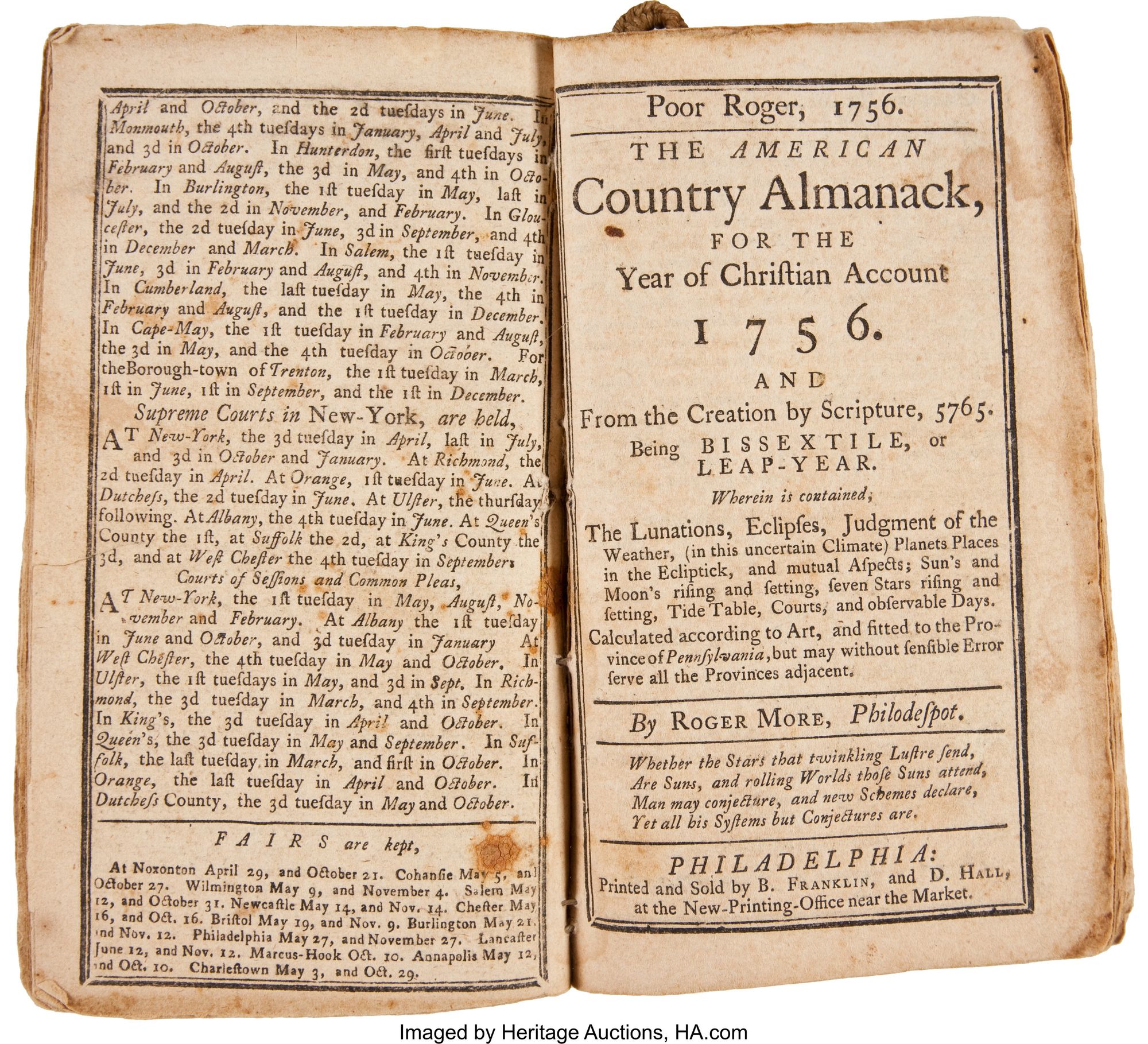 Poor Richard's Almanack, 1756