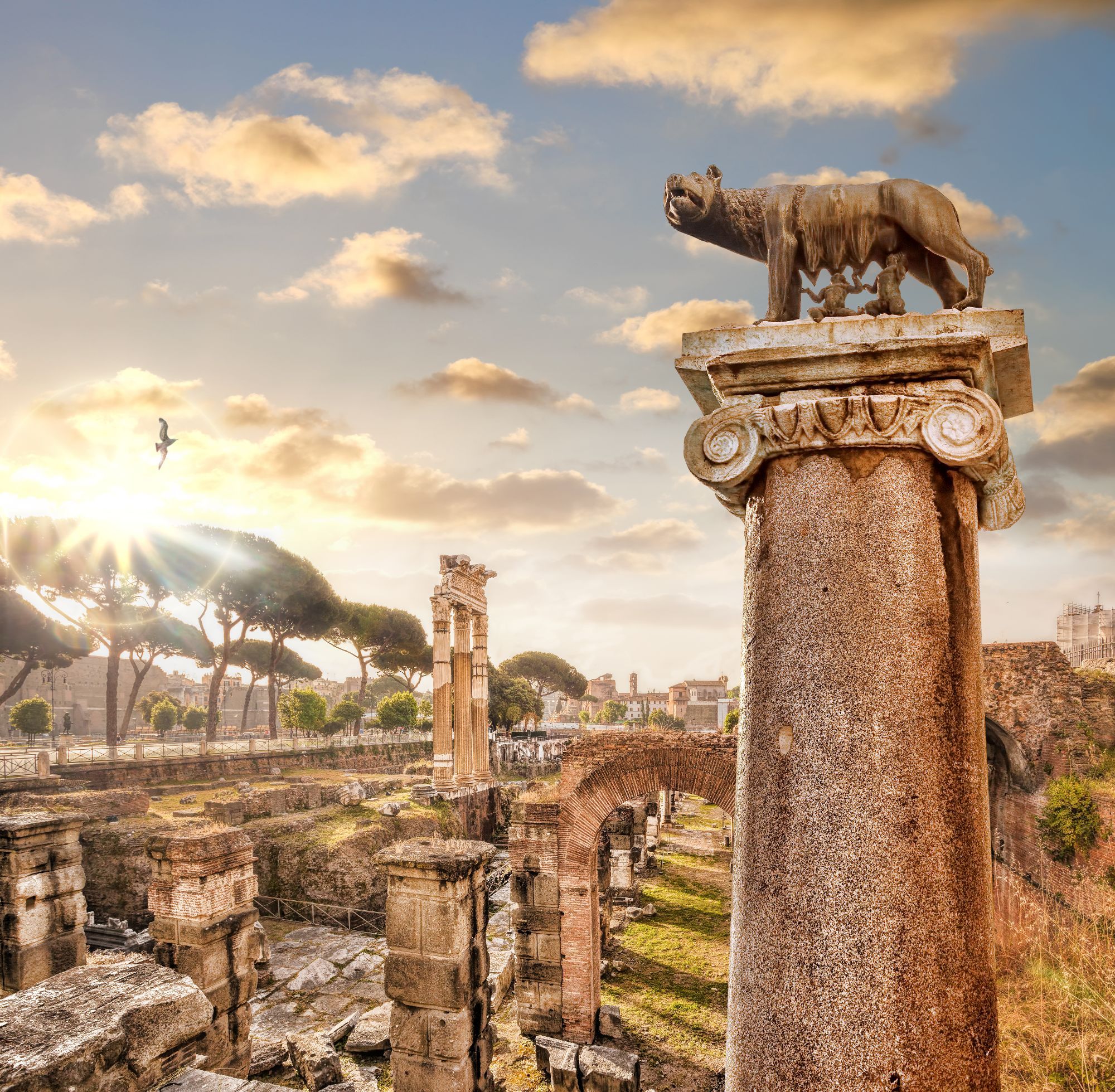 Ancient Roman ruins in Rome, Italy