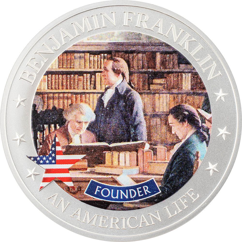 2021 An American Life Benjamin Franklin Founder .5 oz Silver Coin