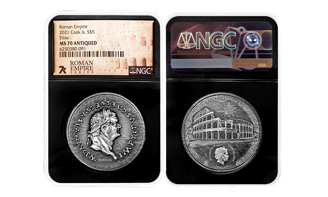 2021 Roman Empire Titus 1oz Silver Coin MS70