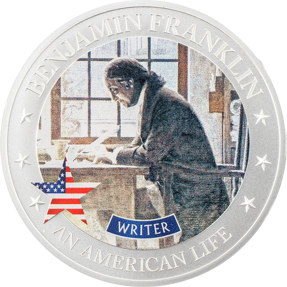 An American Life Benjamin Franklin Writer 1/2oz Silver Coin