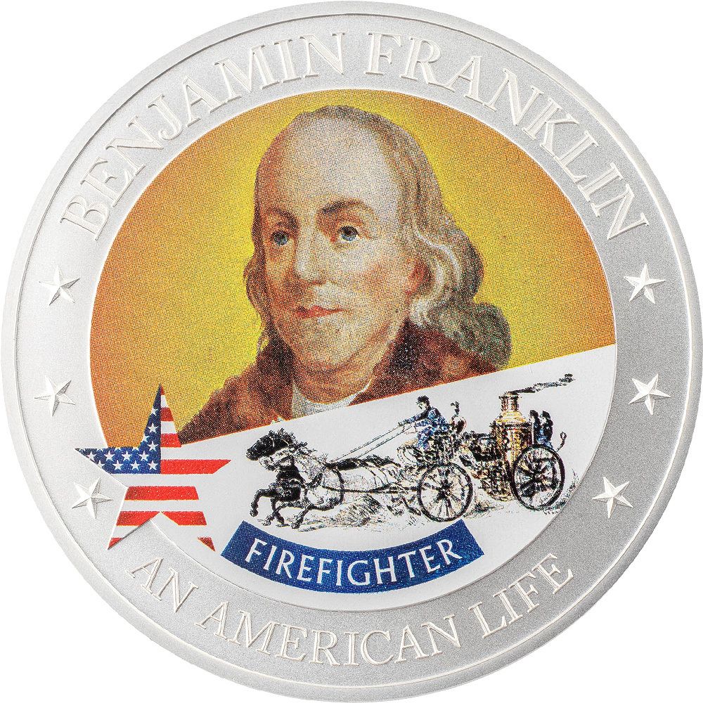 An American Life Benjamin Franklin Firefighter 1/2 oz Silver Coin