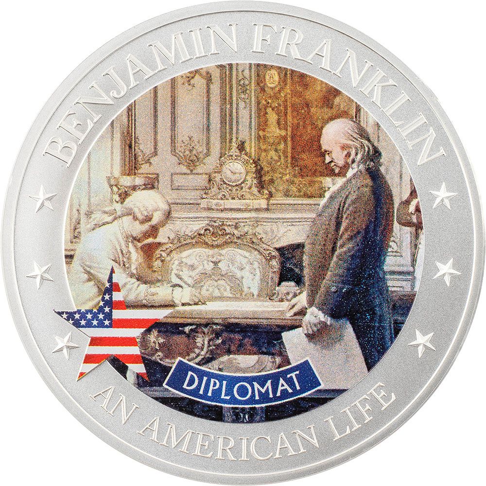 An American Life Benjamin Franklin Diplomat 1/2 oz Silver Coin 2021