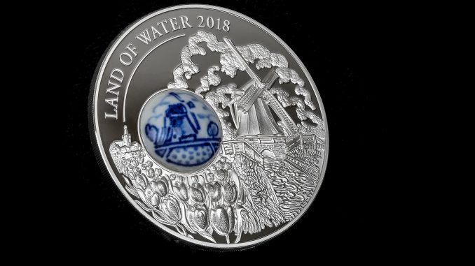 2018 Royal Delft Land of Water Windmill 50 gram Silver Coin