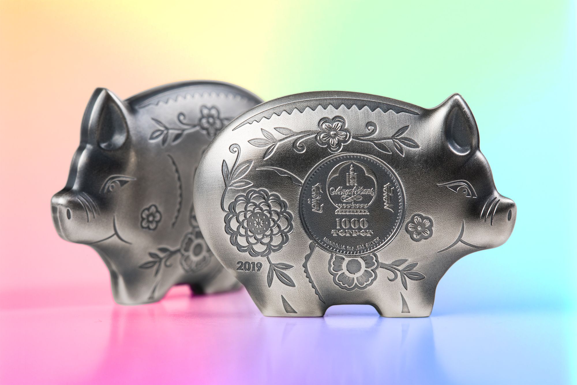 2019 Lunar Year Series Year of the Pig Jolly Silver Pig