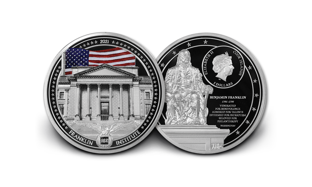 2021 An American Life Benjamin Franklin 1oz Silver Coin MS70