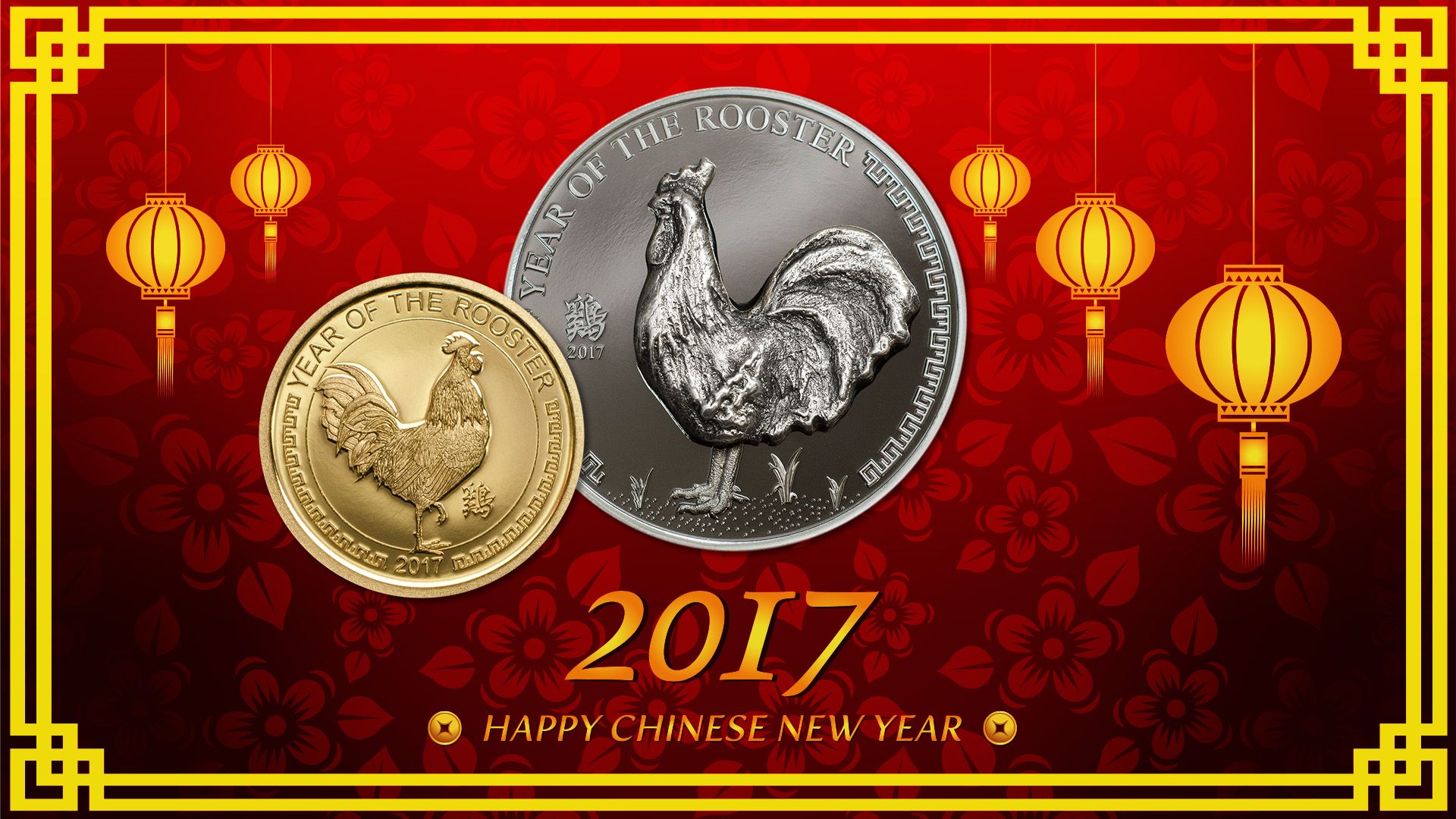 2017 Lunar Year Series Year of the Rooster Coins