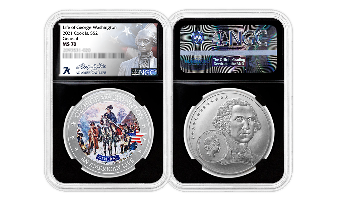 2021 An American Life General George Washington 1/2 oz Silver Coin MS70