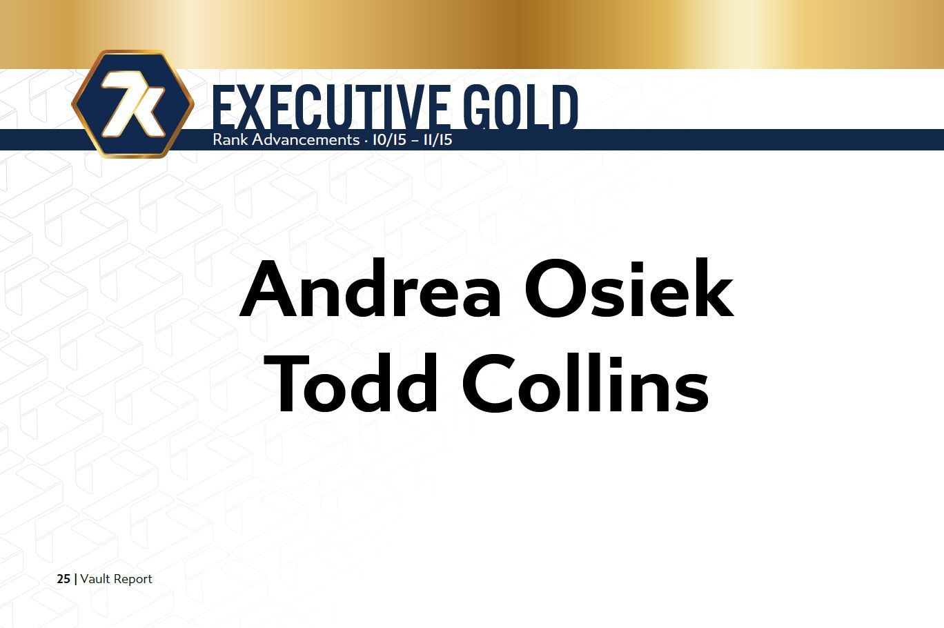 Executive Gold Rankups 10/15 - 11/15