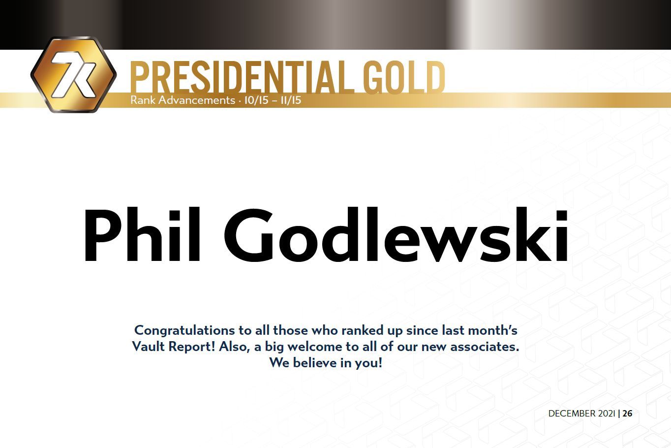 Presidential Gold Rankup 10/15 - 11/15