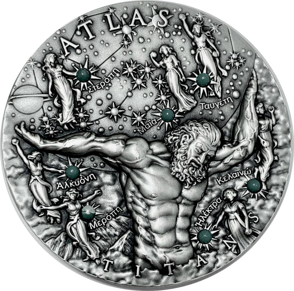 2020 Greek Titans Atlas Glow In The Dark 2 oz Silver Coin