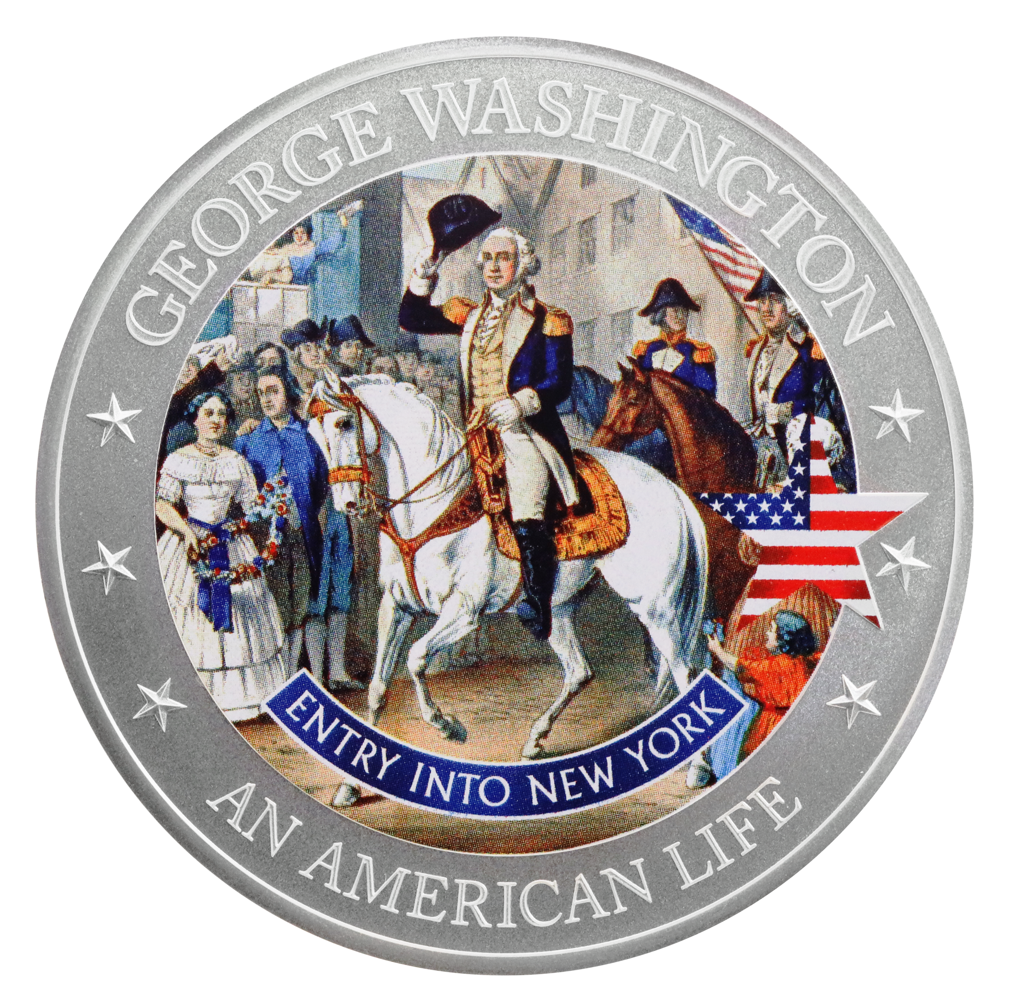 2021 An American Life George Washington Entry Into New York 1/2oz Silver Coin