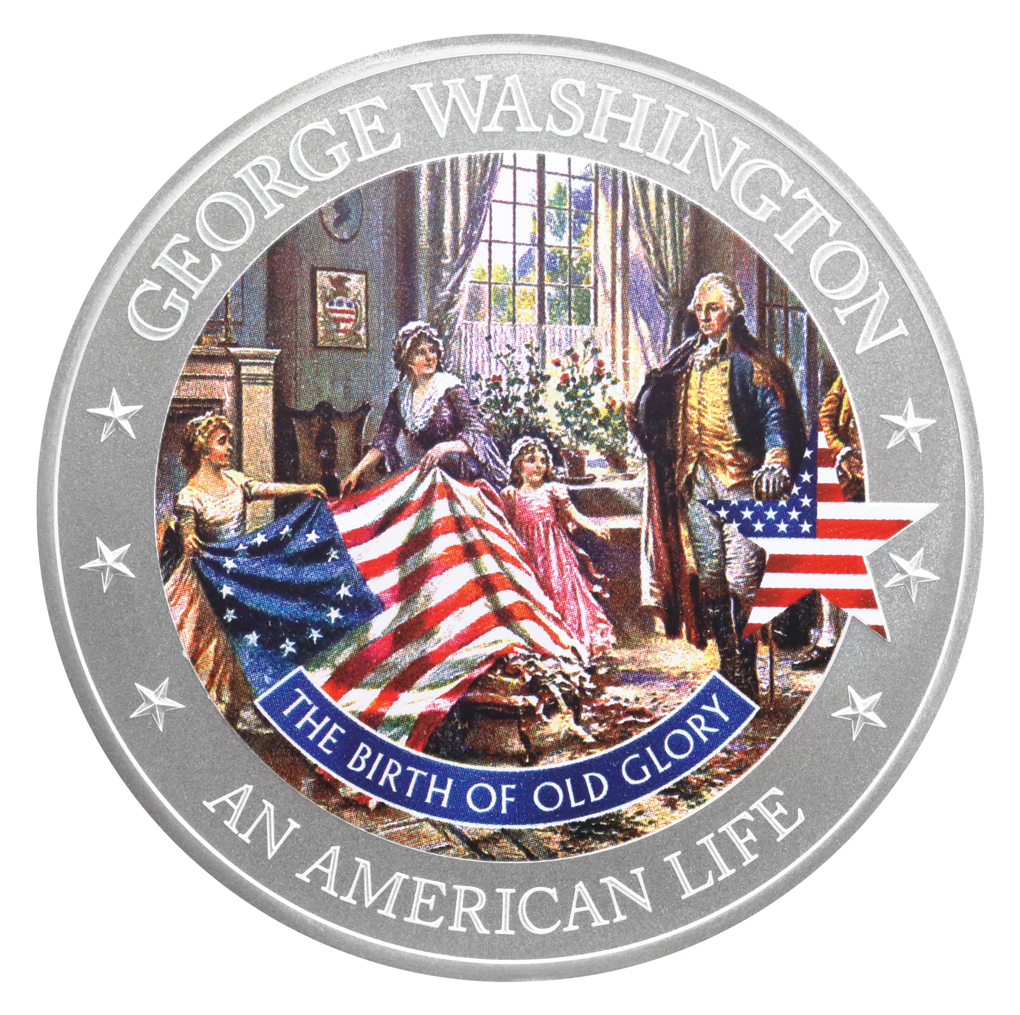 2021 An American Life George Washington & Old Glory 1/2oz Silver Coin