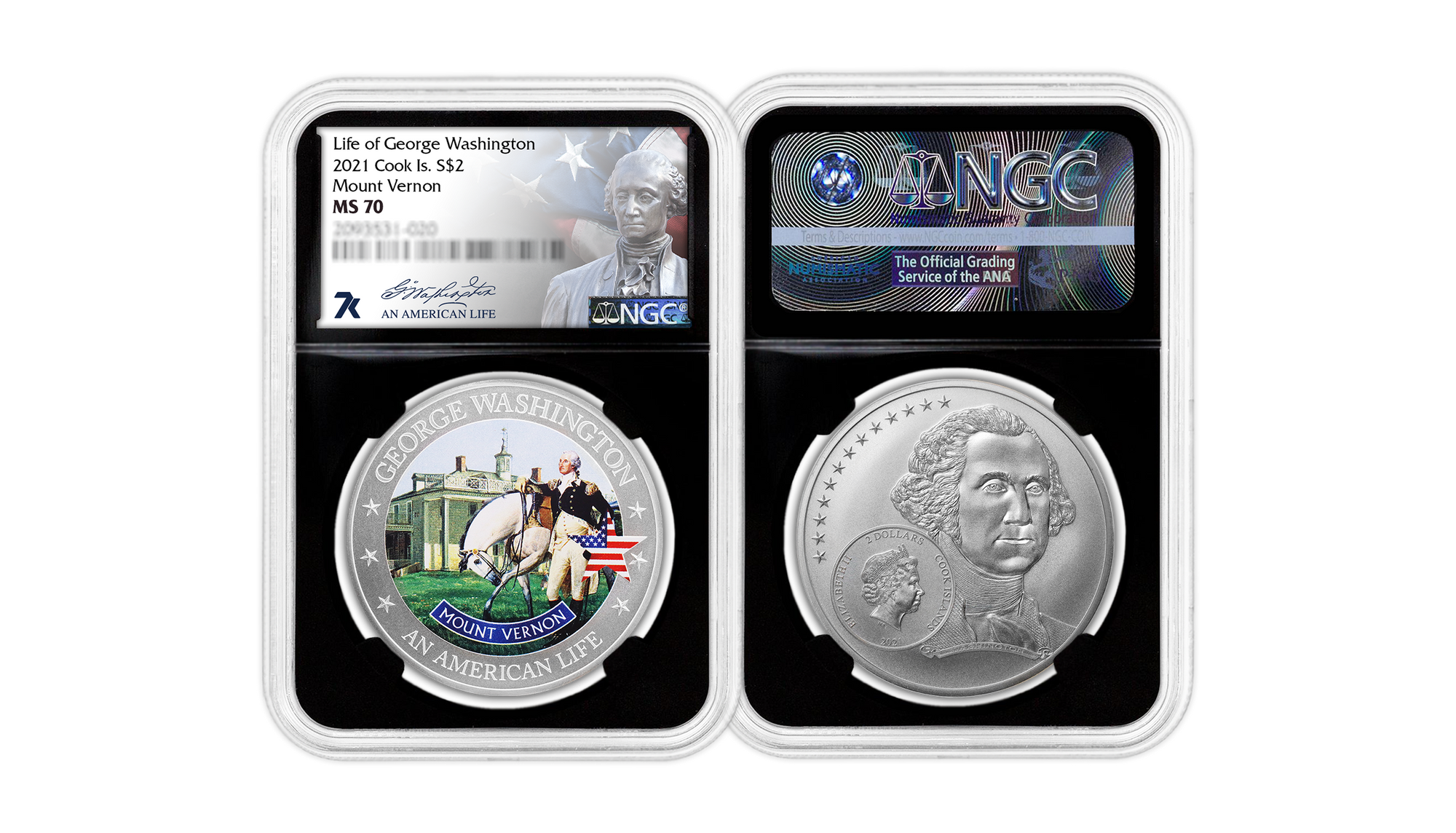 2021 An American Life George Washington's Mount Vernon 1/2oz Silver Coin MS70