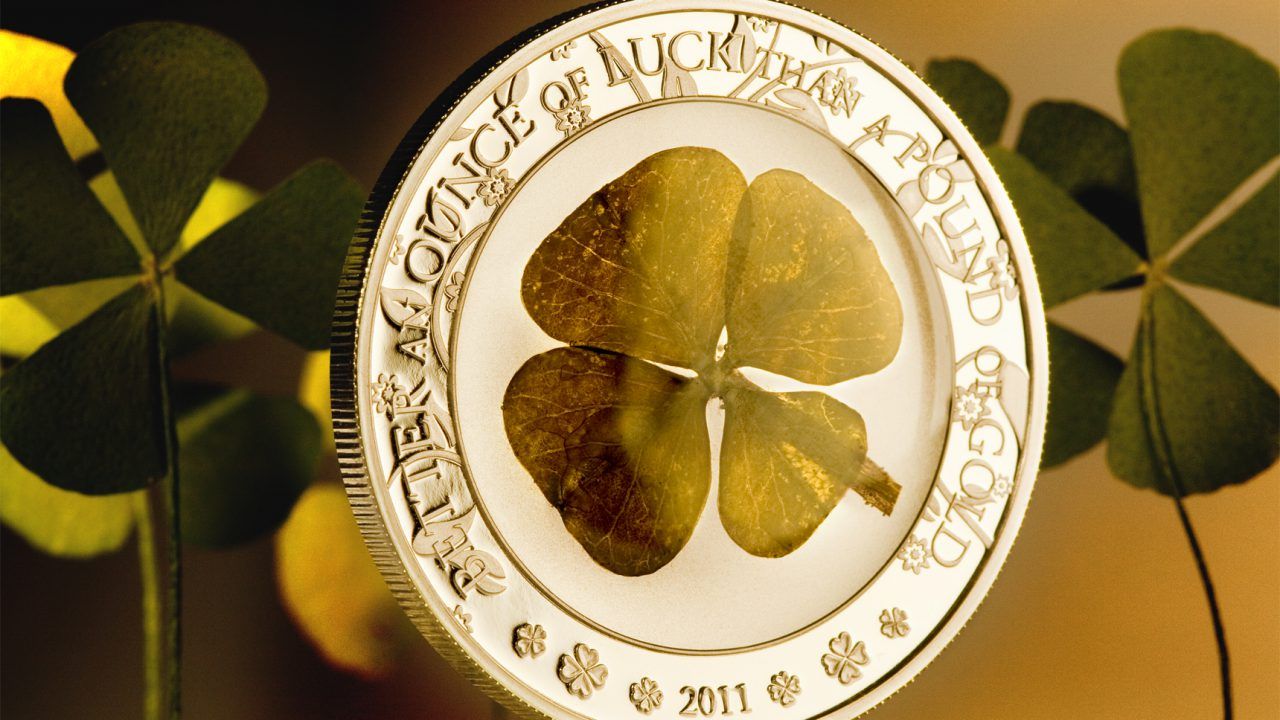 2011 Four Leaf Clovers Ounce of Luck 1oz Silver Coin