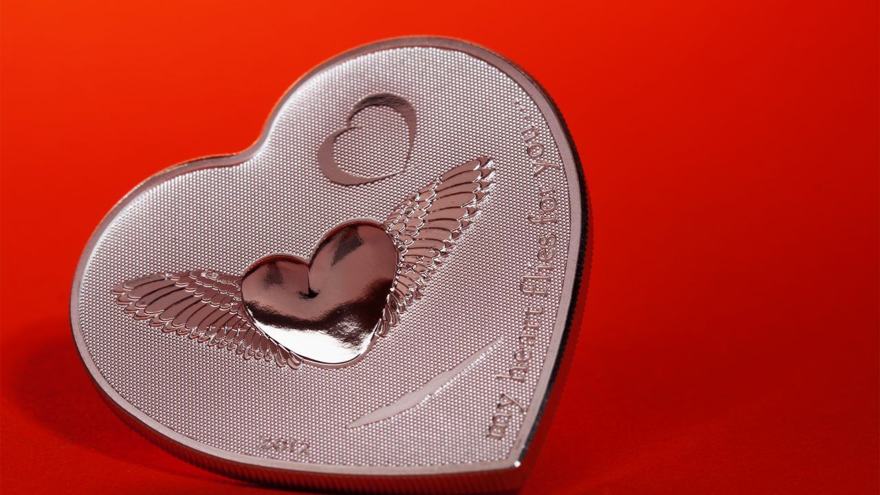 2012 Silver Hearts My Heart Flies For You 1/2oz Silver Coin