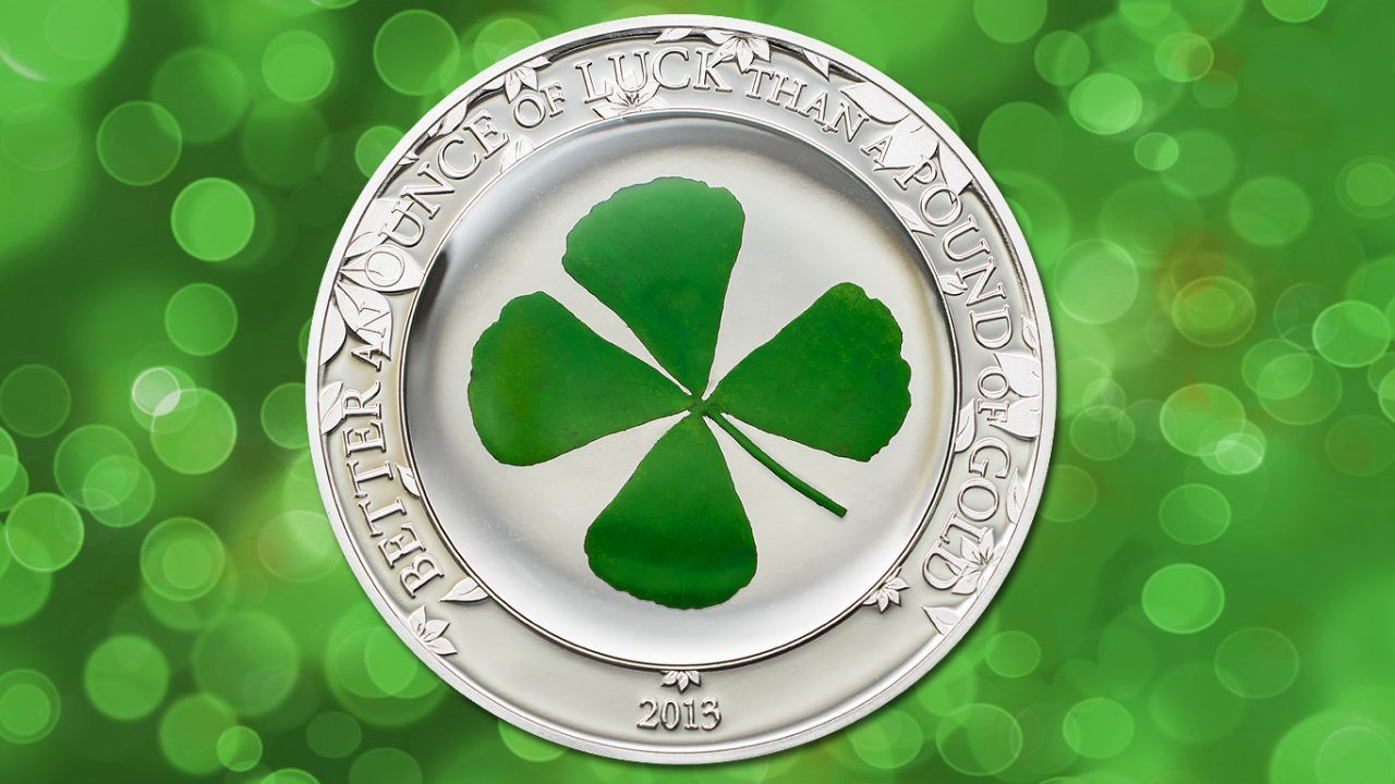 Four Leaf Clovers Ounce of Luck 2013 1oz Silver Coin