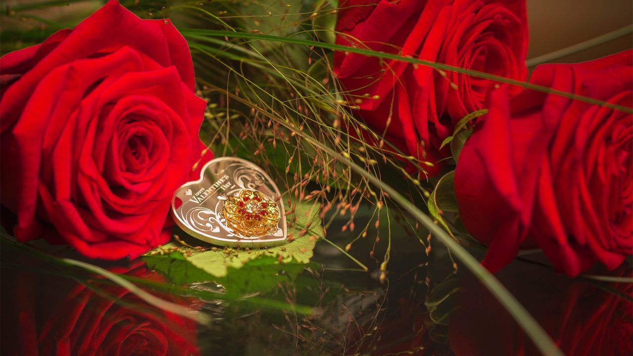 2014 Silver Hearts Happy Valentine's Day 20g Silver Coin