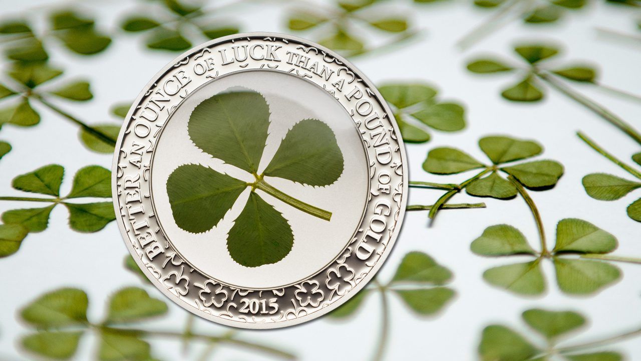 Four Leaf Clovers Ounce of Luck 2015 1oz Silver Coin