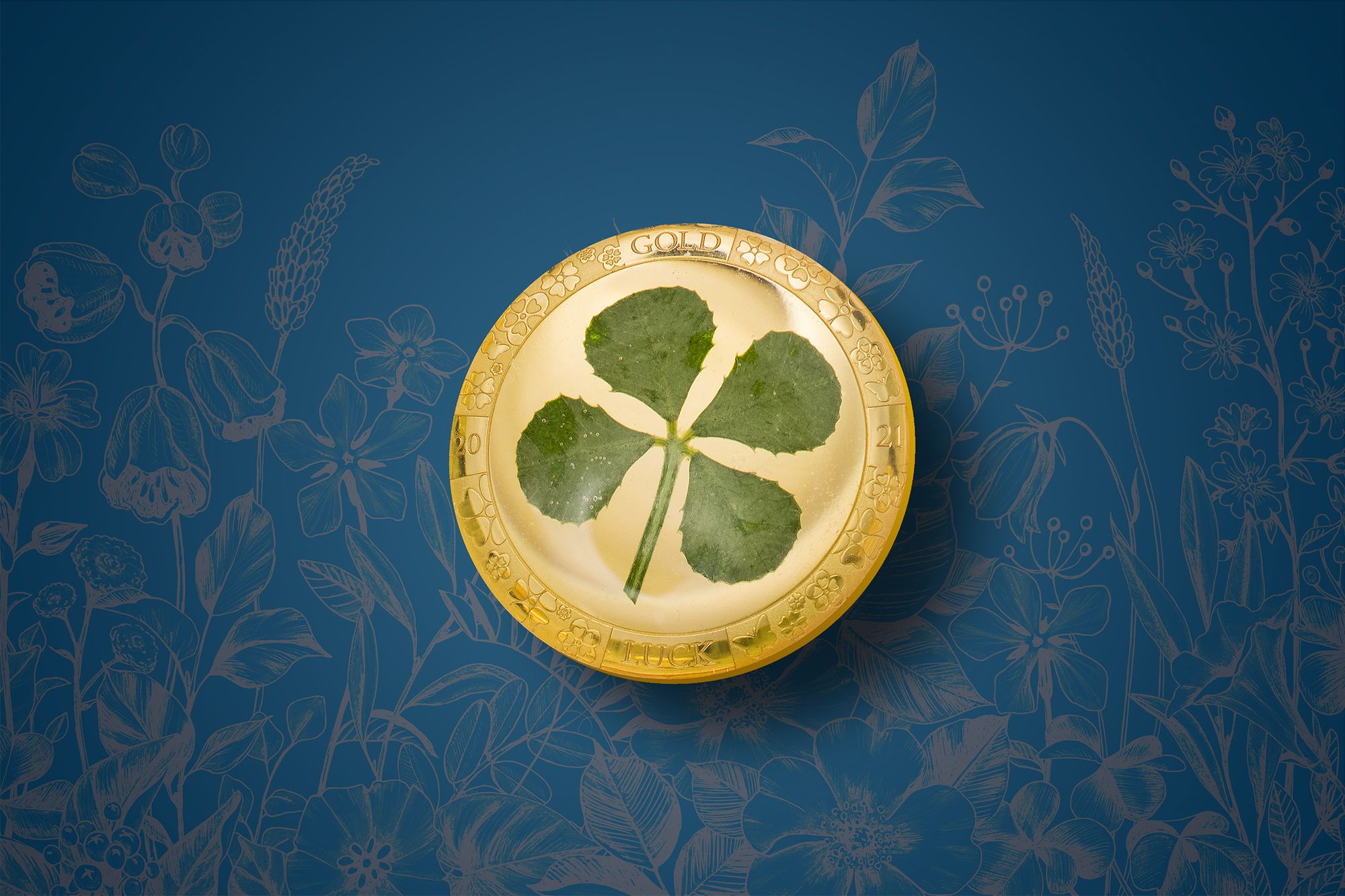 Four Leaf Clovers Ounce of Luck 2021 1g Gold Coin