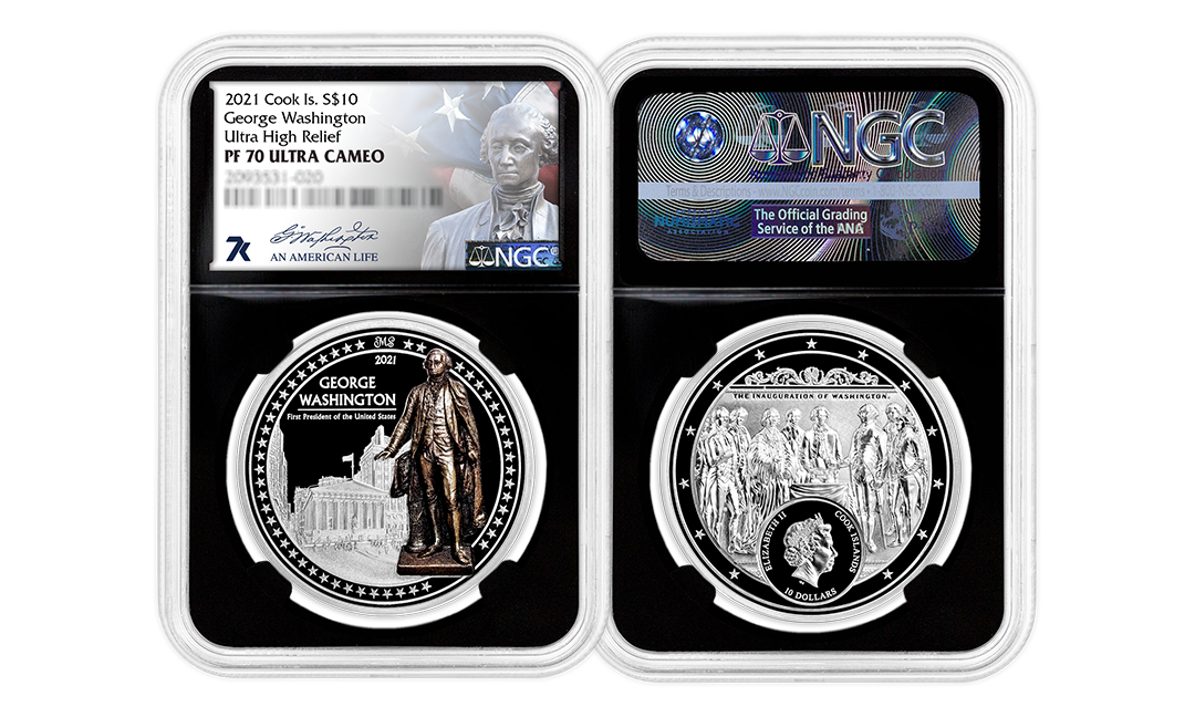 2021 An American Life George Washington 2oz Silver Coin PF70