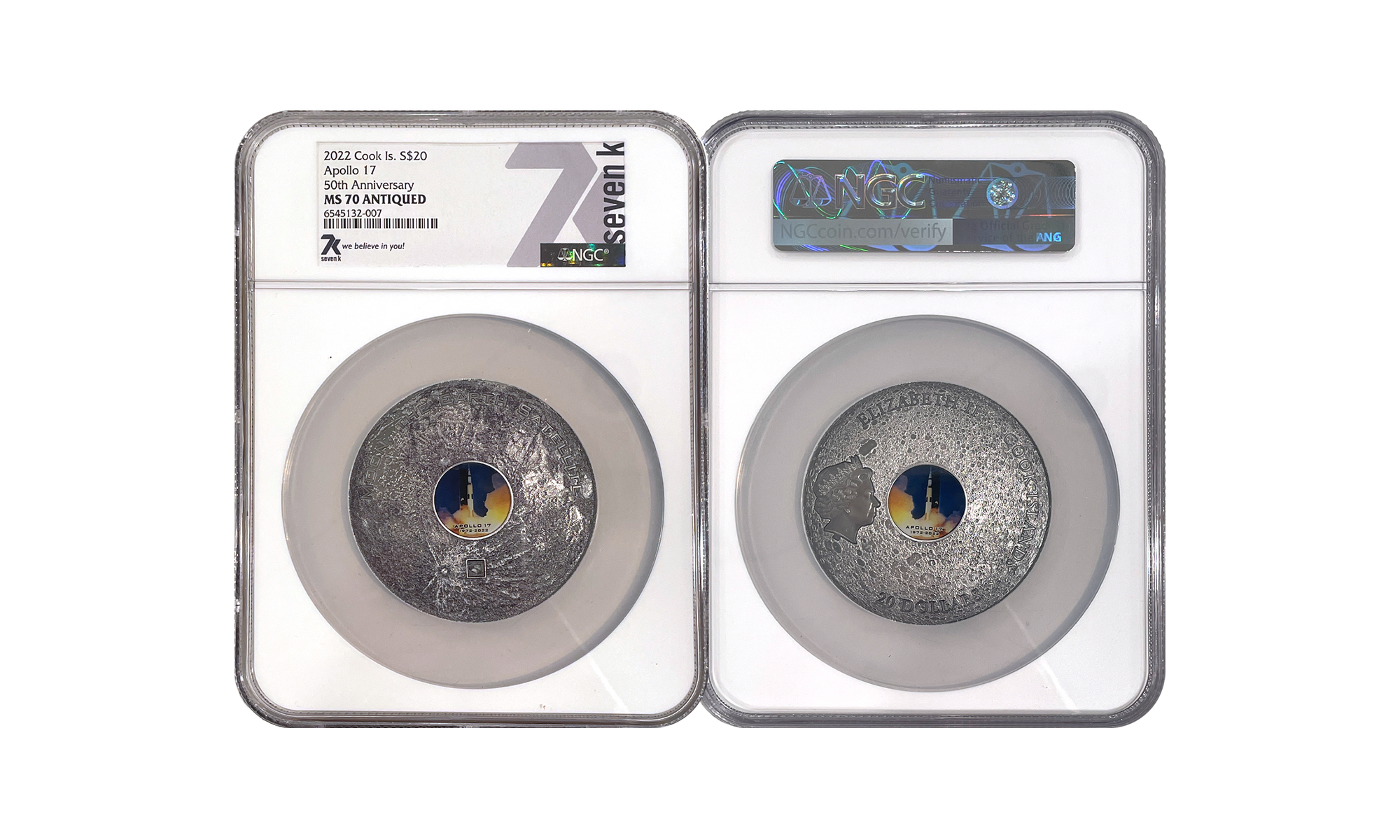 2022 Moon Meteorites Apollo 17 3oz Silver Coin MS70