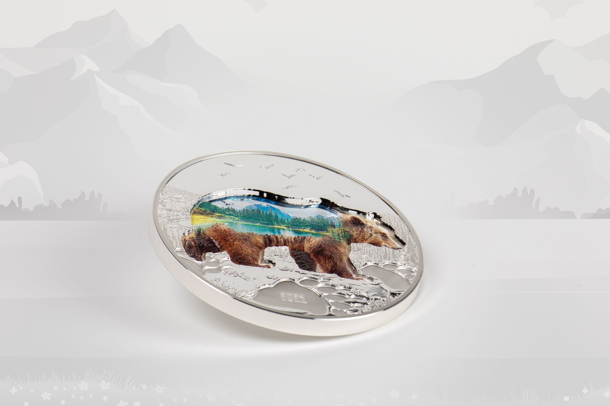 2021 Into The Wild Bear 2oz Silver Coin