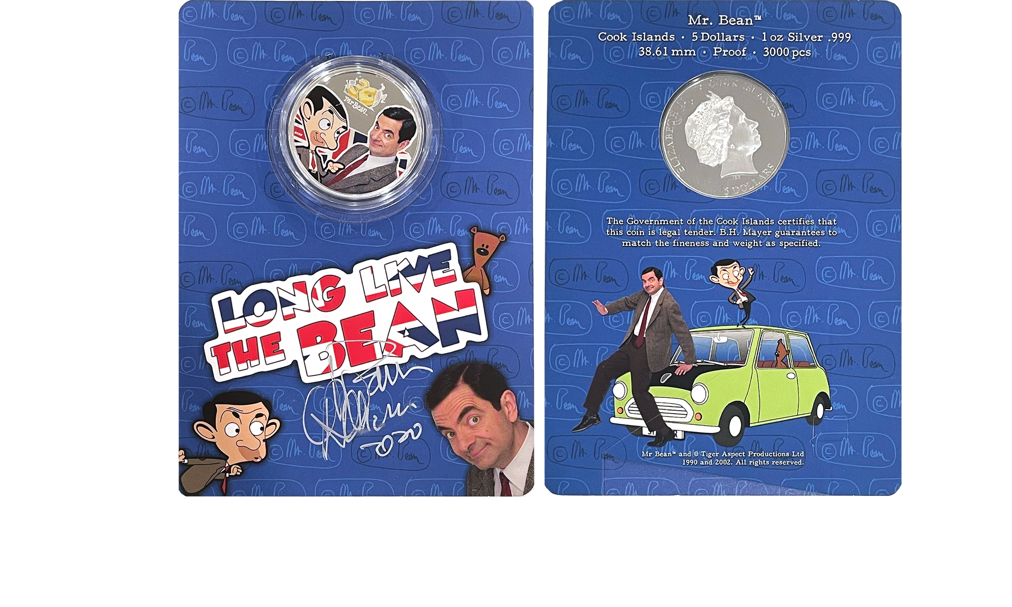 Autographed Mr. Bean 30th Anniversary 1oz Silver Coin