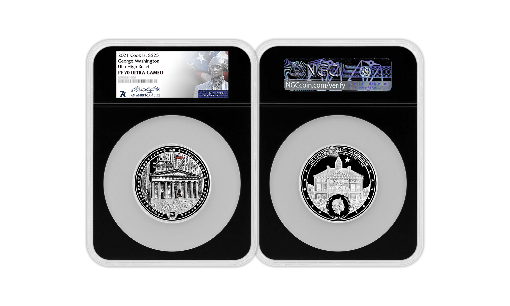 2021 An American Life George Washington 5oz Silver Coin PF70