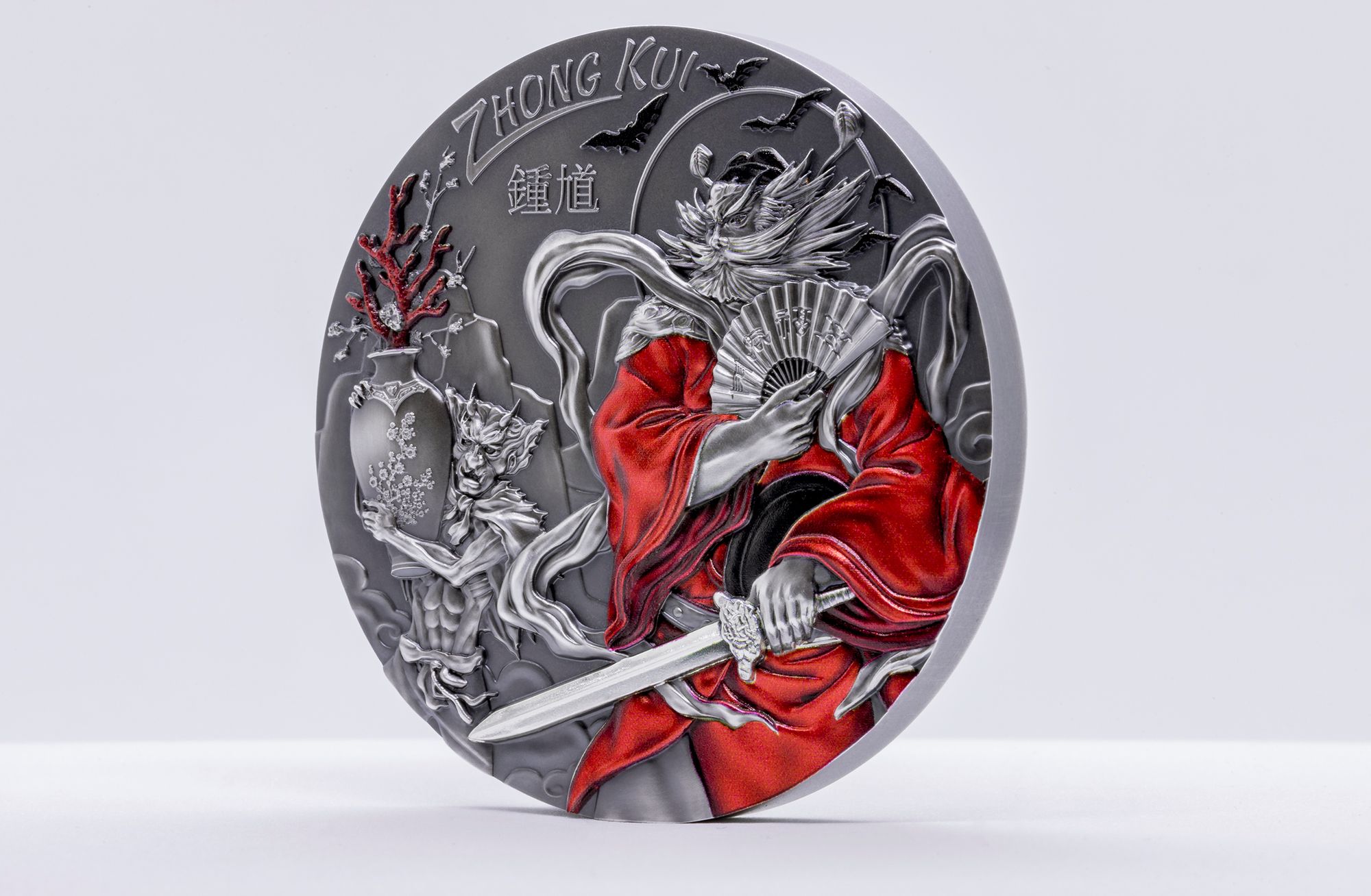 2019 Asian Mythology Zhong Kui 3 oz Silver Antiqued Coin