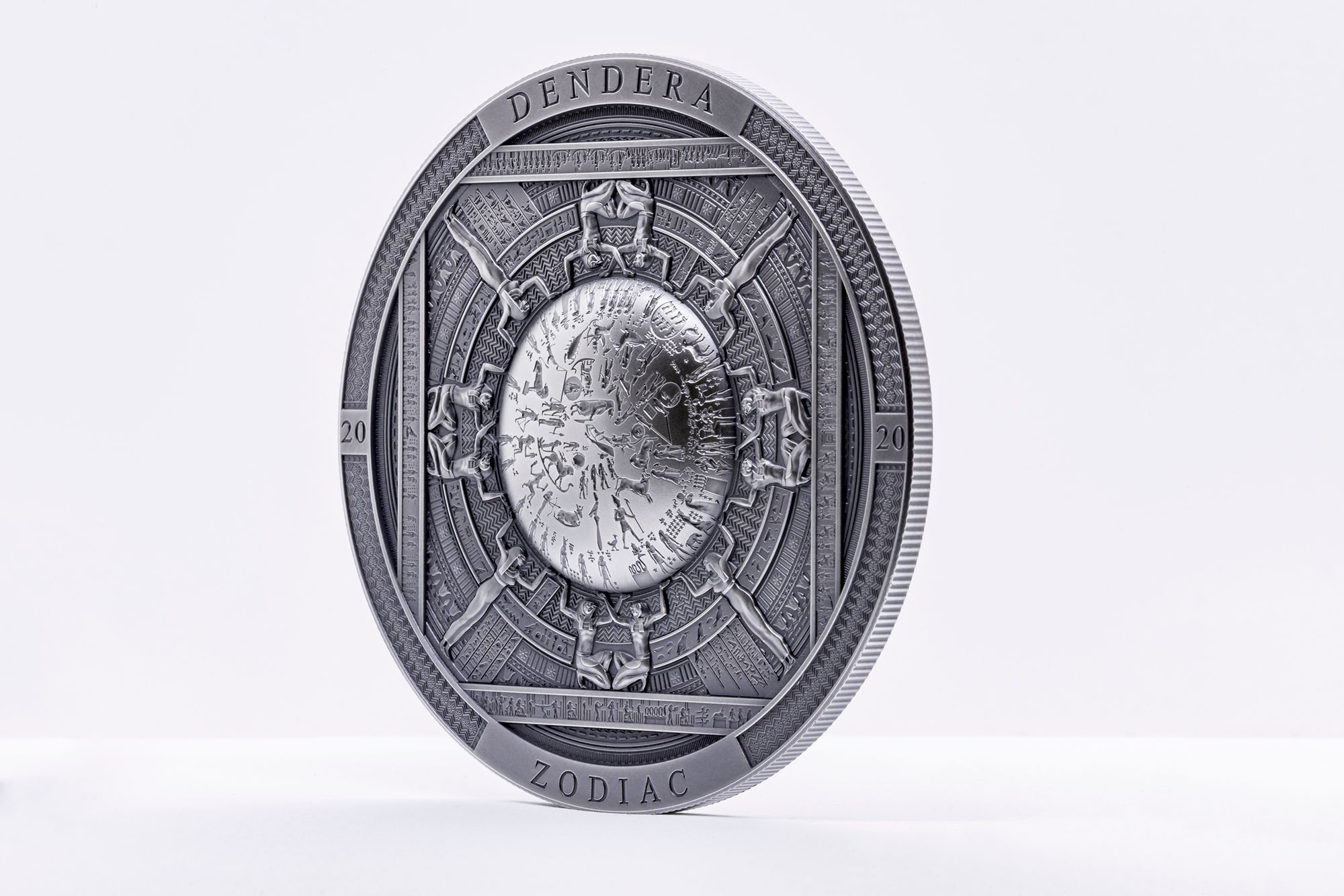 2020 Archeology & Symbolism Dendera Zodiac Antiqued 3 oz Silver Coin
