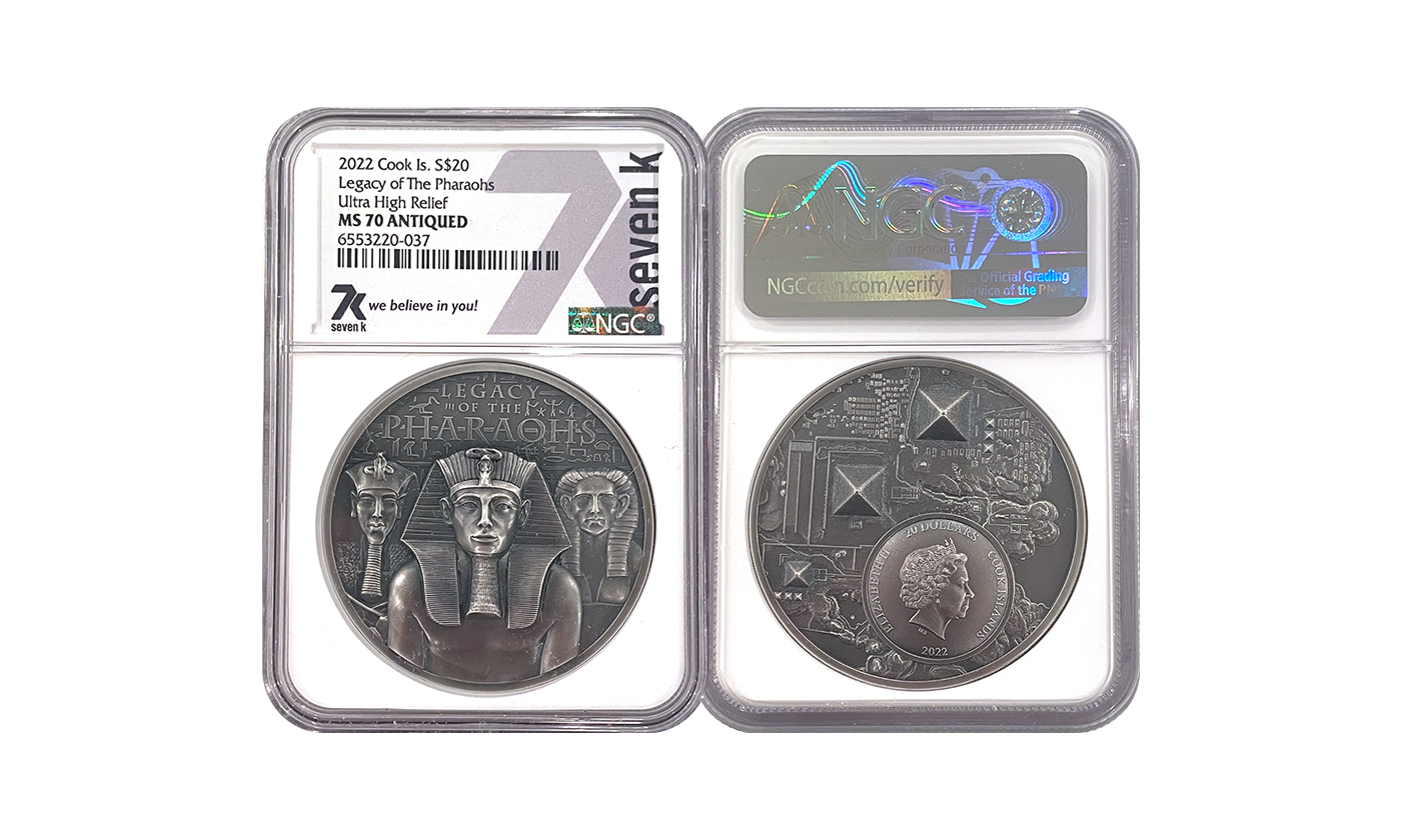 Legacy of the Pharaohs Antique finish 3 oz Silver MS70 2022