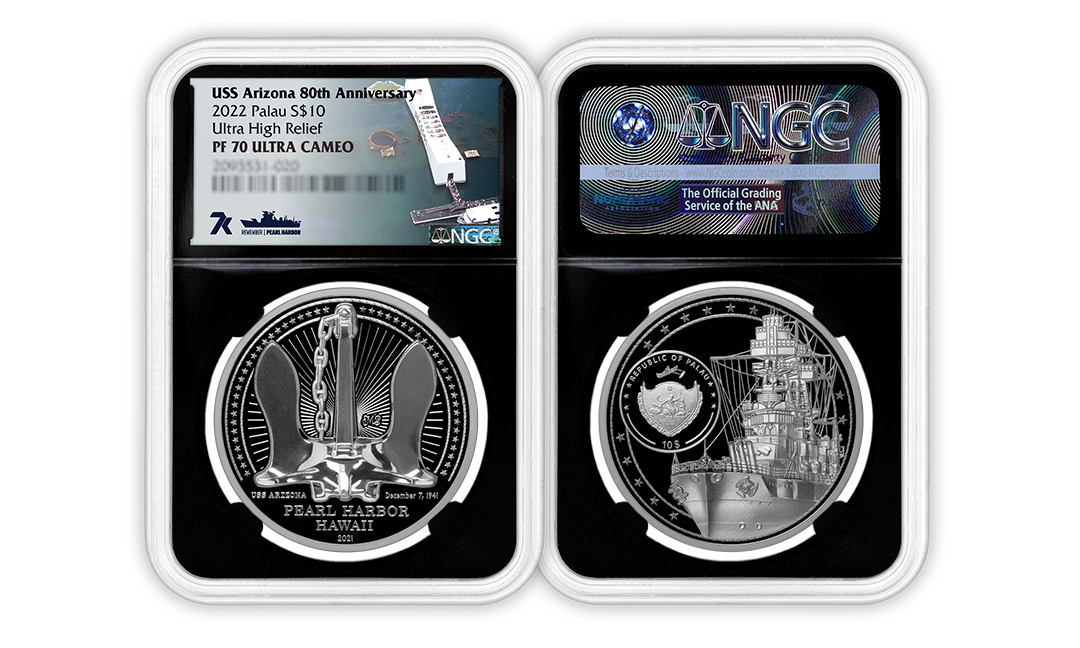 2021 USS Arizona 2oz Silver Coin PF70