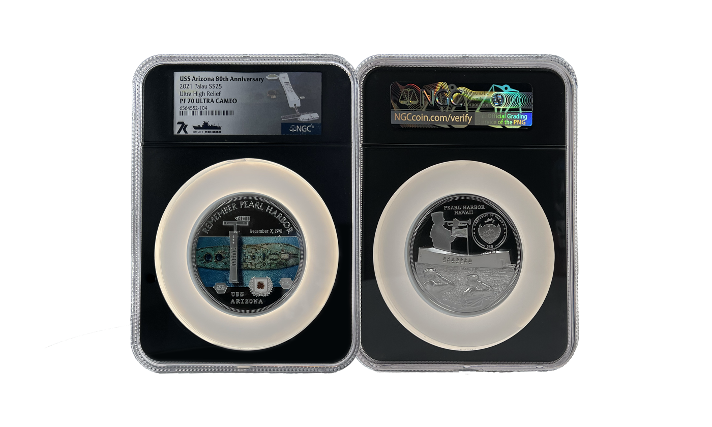 2021 Remember Pearl Harbor USS Arizona 5oz Silver Coin PF70