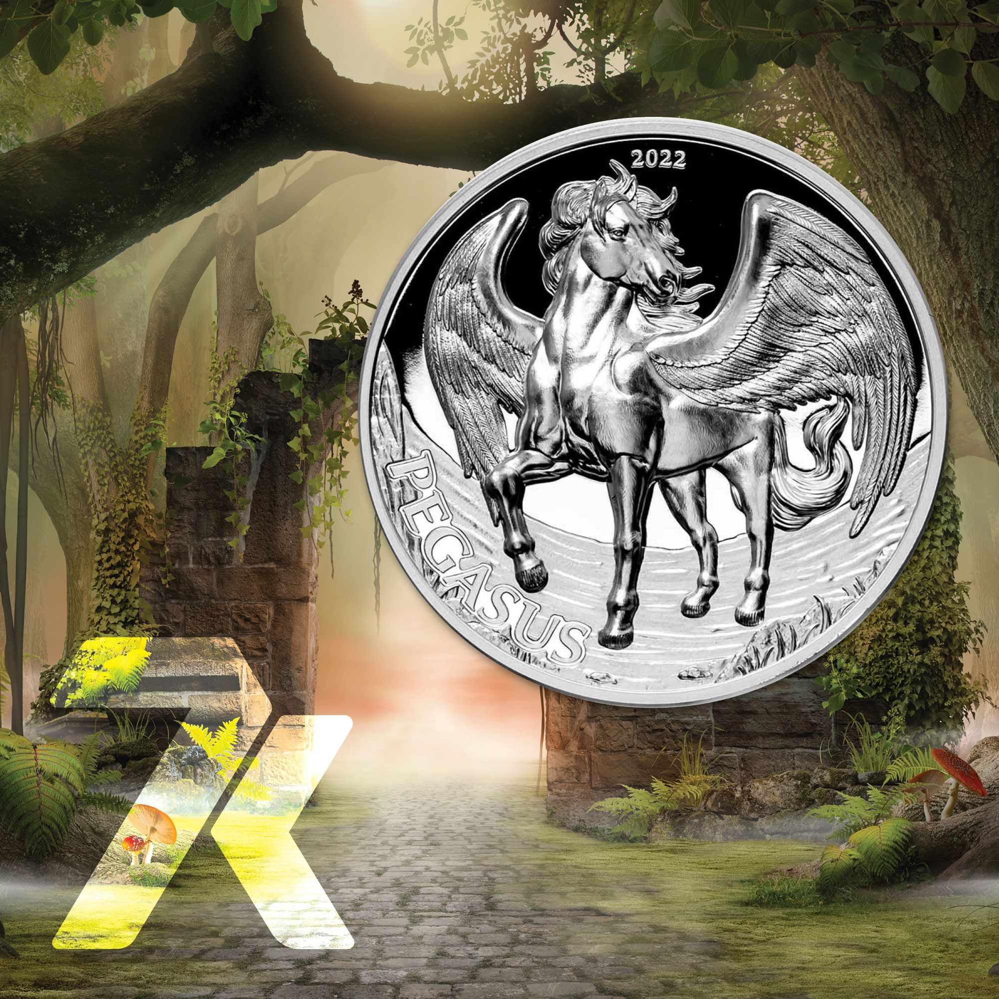 2022 Mythical Creatures Pegasus 1oz Silver Coin