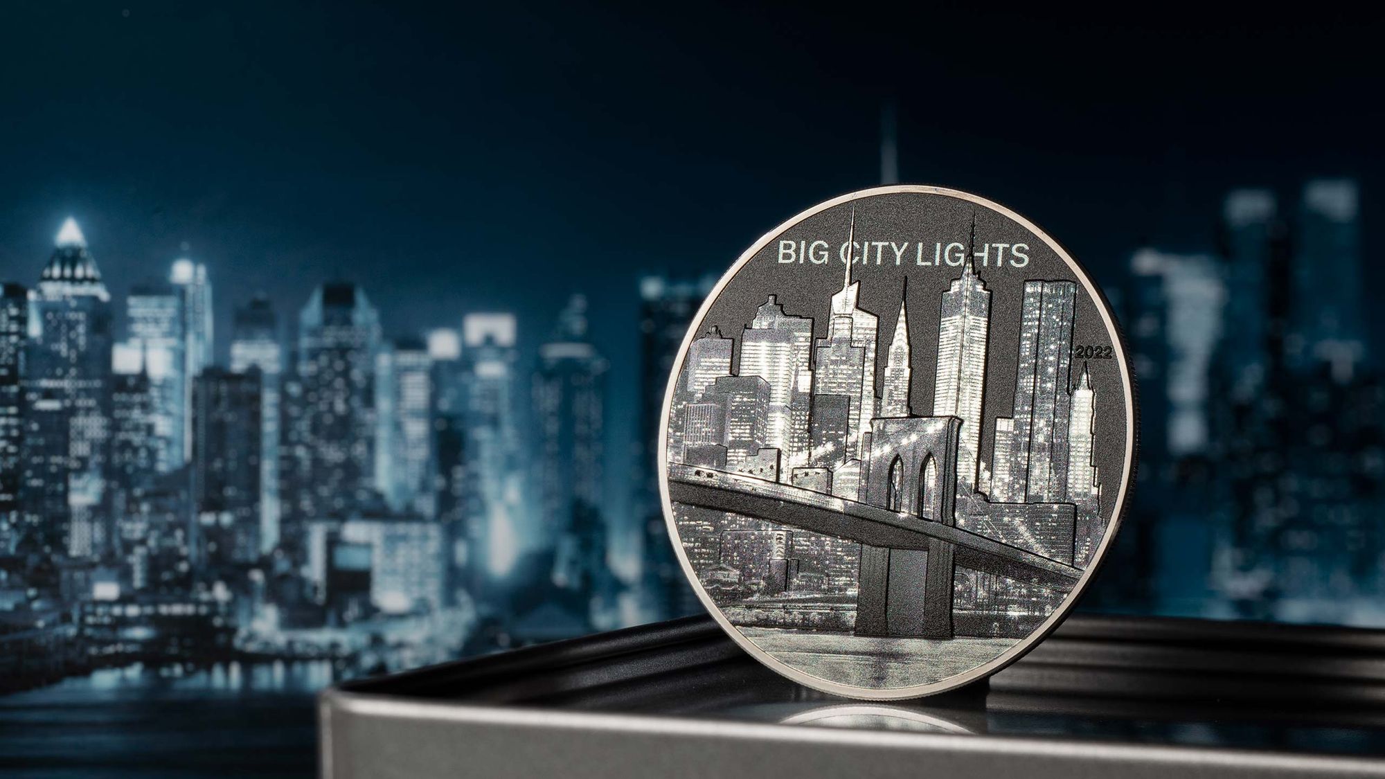 2022 Big City Lights New York 1oz Silver Coin PF70