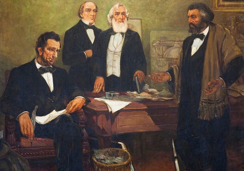 First meeting of Abraham Lincoln and Frederick Douglass