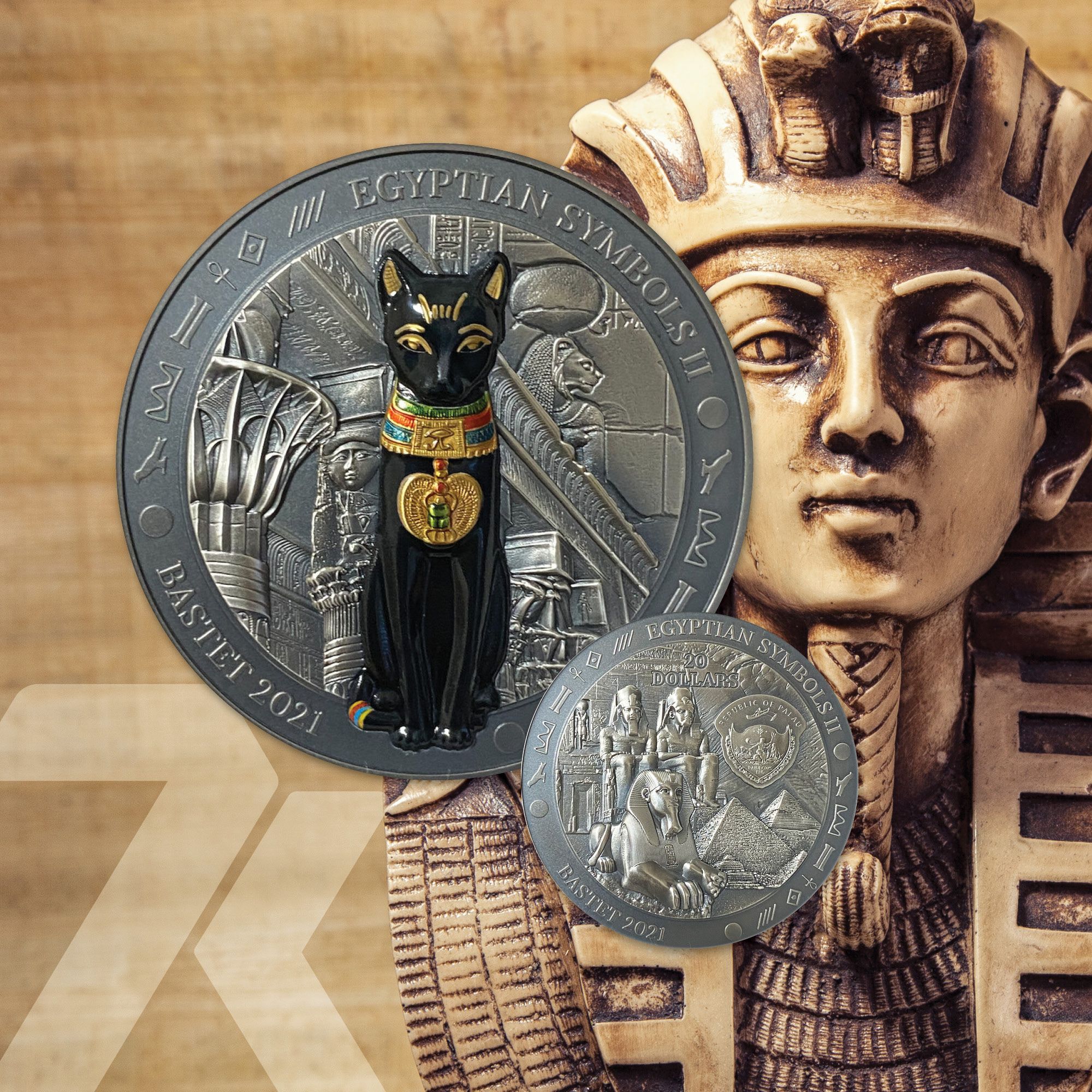 Egyptian Symbols II Bastet 3oz Silver Coin