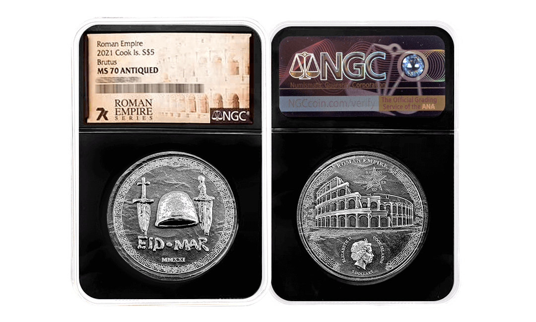 2021 Roman Empire Brutus 1oz Silver Coin MS70