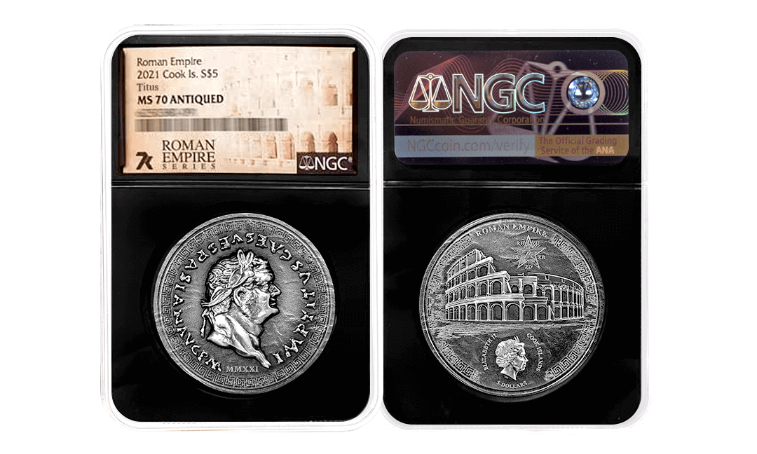 2021 Roman Empire Titus 1oz Silver Coin MS70
