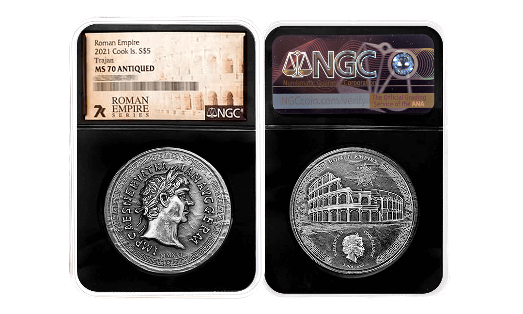 2021 Roman Empire Trajan 1oz Silver Coin MS70