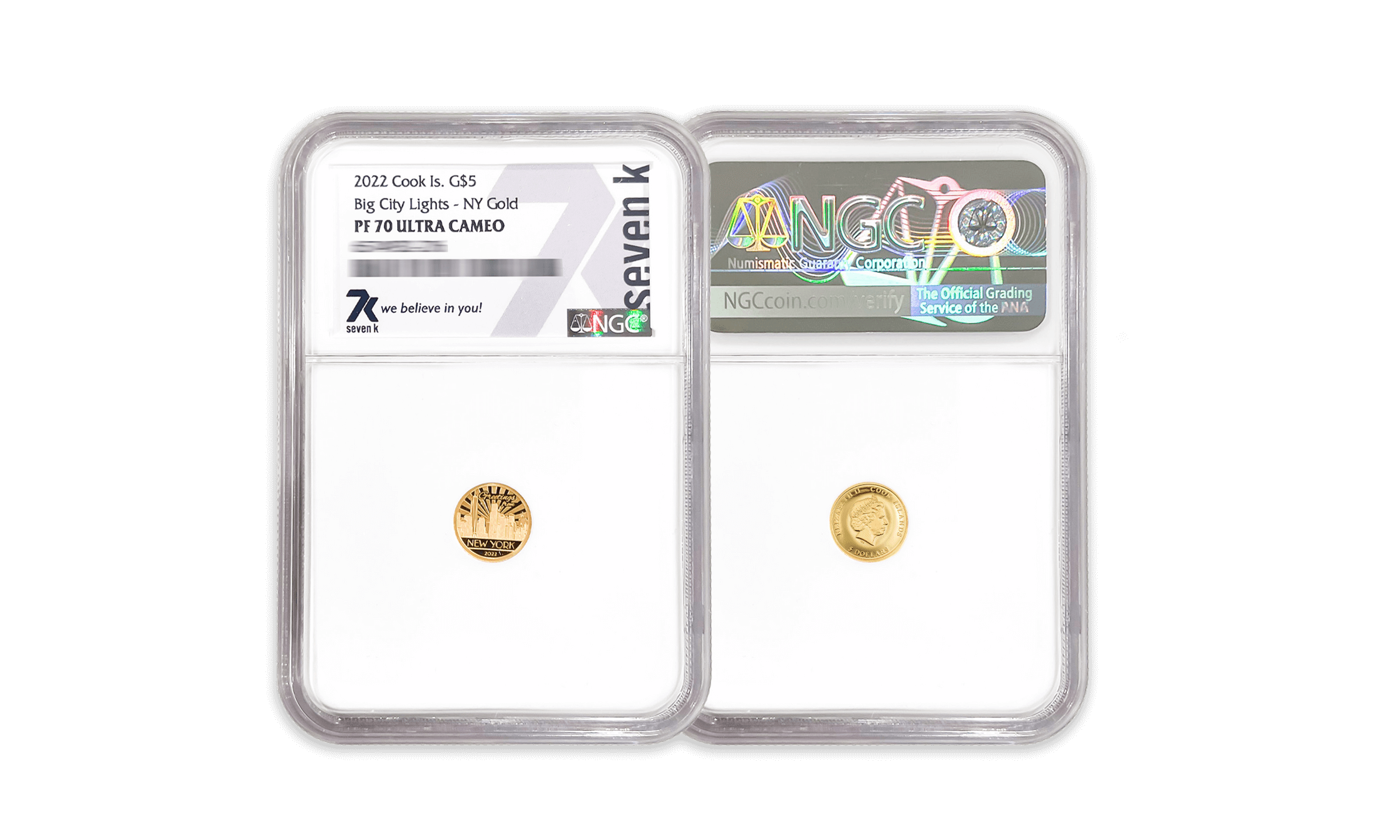 2022 Big City Lights New York 1/2 gram Gold Coin PF70