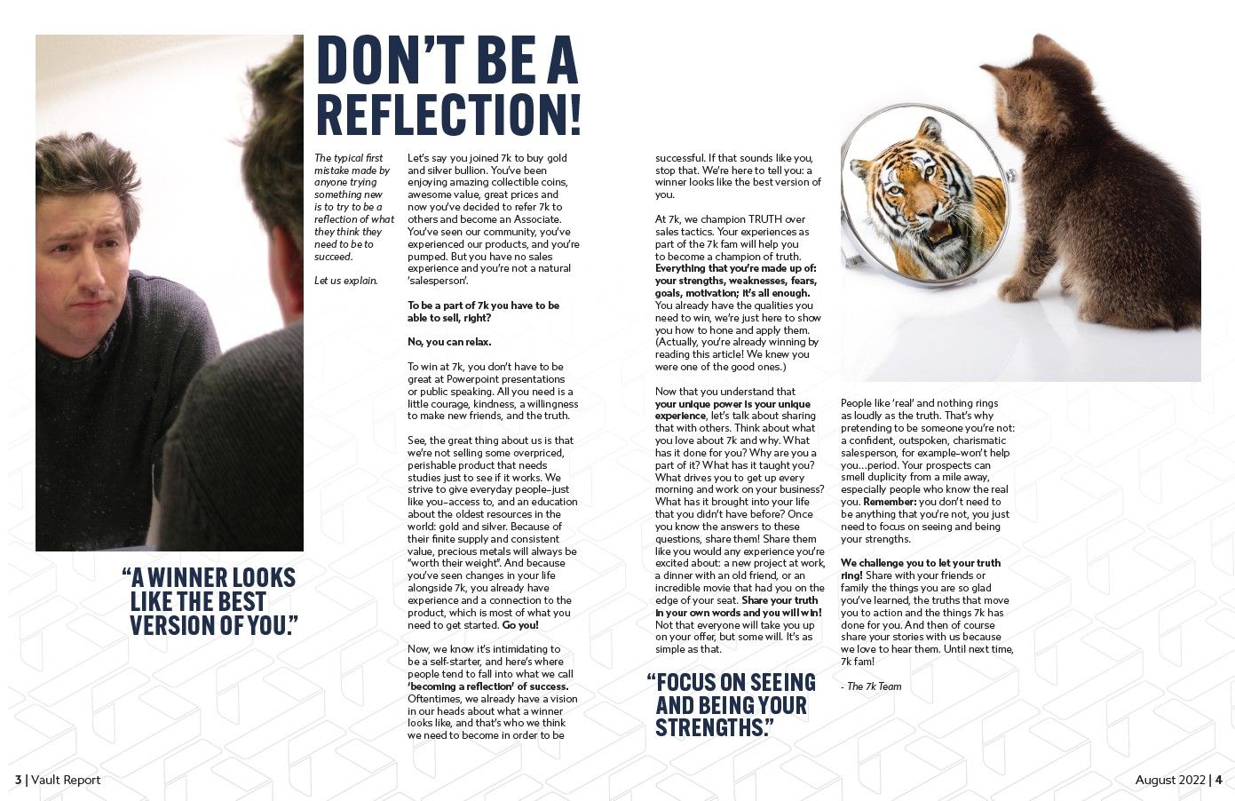 Don't Be a Reflection - Business Training Article