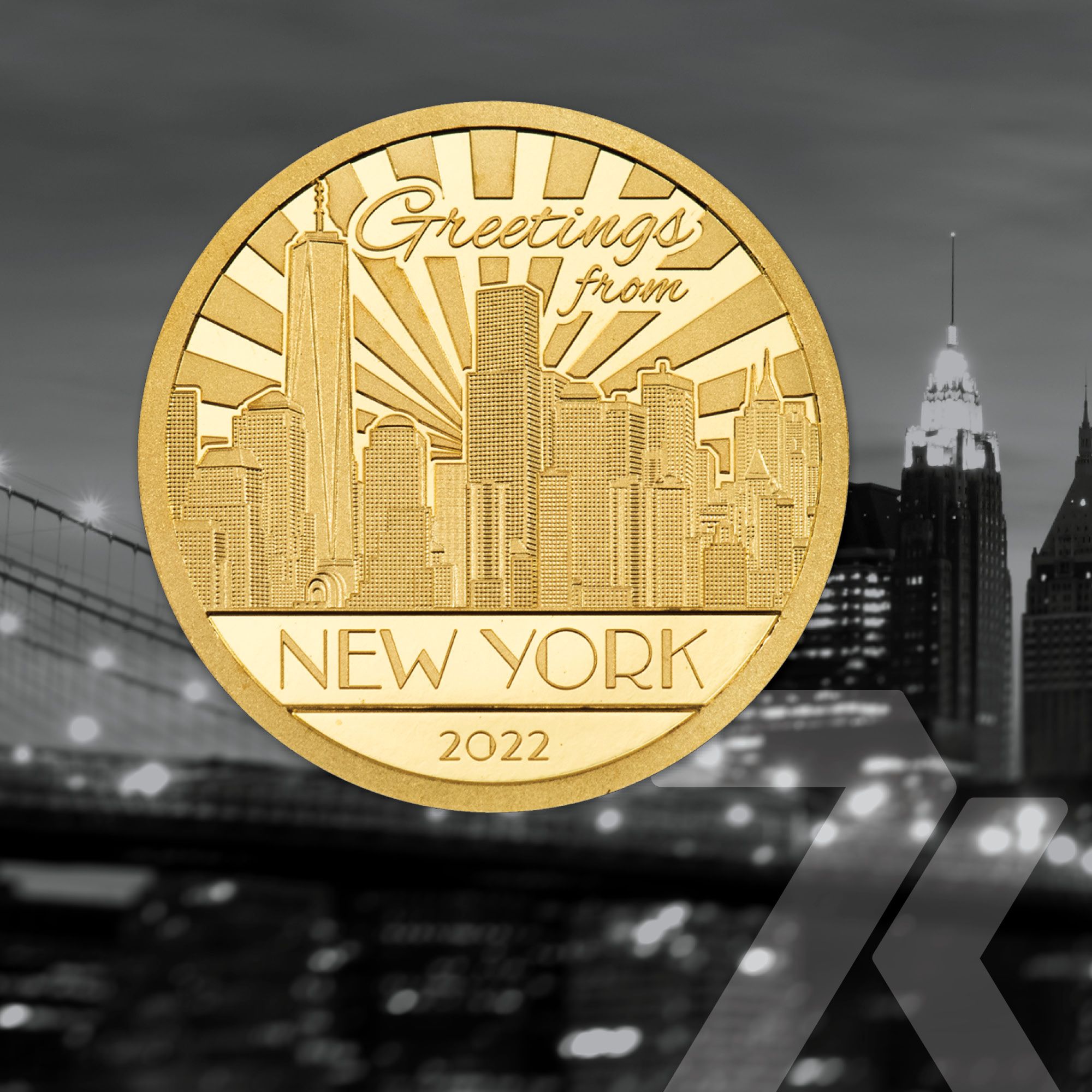 2022 Big City Lights New York 1/2 Gram Gold Coin